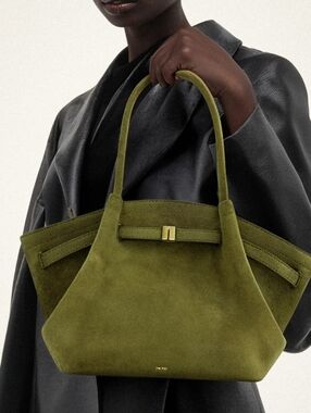 NWT JW PEI Hana Medium Faux Suede Tote Bag - Dark Olive